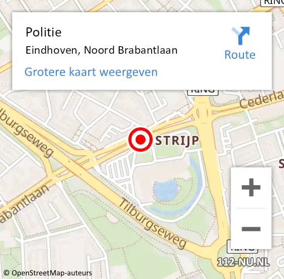 Locatie op kaart van de 112 melding: Politie Eindhoven, Noord Brabantlaan op 23 juli 2019 20:50