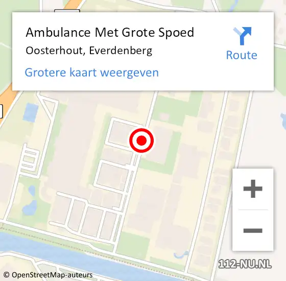 Locatie op kaart van de 112 melding: Ambulance Met Grote Spoed Naar Oosterhout, Everdenberg op 23 juli 2019 21:56