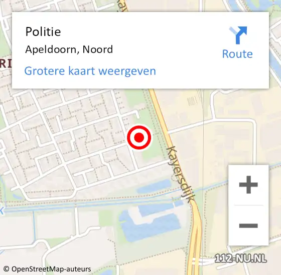 Locatie op kaart van de 112 melding: Politie Apeldoorn, Noord op 24 juli 2019 04:40