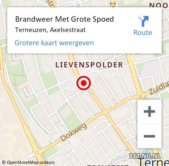 Locatie op kaart van de 112 melding: Brandweer Met Grote Spoed Naar Terneuzen, Axelsestraat op 24 juli 2019 04:50