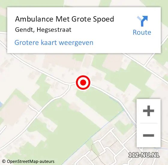 Locatie op kaart van de 112 melding: Ambulance Met Grote Spoed Naar Gendt, Hegsestraat op 24 juli 2019 09:04