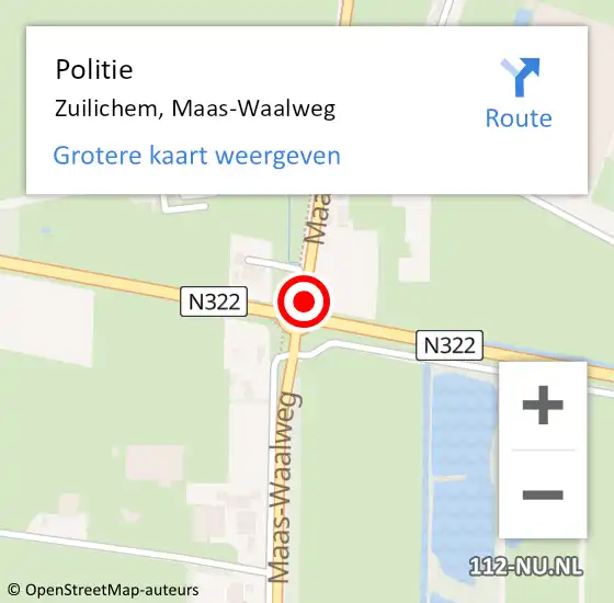 Locatie op kaart van de 112 melding: Politie Zuilichem, Maas-Waalweg op 24 juli 2019 14:01