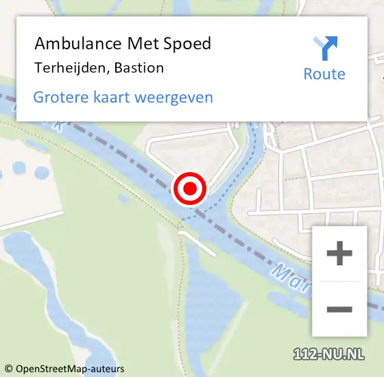Locatie op kaart van de 112 melding: Ambulance Met Spoed Naar Terheijden, Bastion op 24 juli 2019 16:45