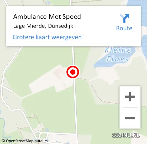 Locatie op kaart van de 112 melding: Ambulance Met Spoed Naar Lage Mierde, Dunsedijk op 24 juli 2019 17:27