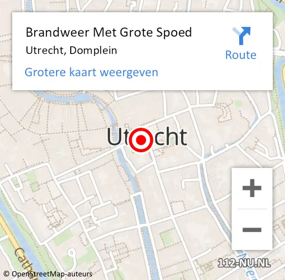 Locatie op kaart van de 112 melding: Brandweer Met Grote Spoed Naar Utrecht, Domplein op 25 juli 2019 11:18