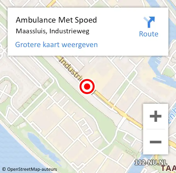 Locatie op kaart van de 112 melding: Ambulance Met Spoed Naar Maassluis, Industrieweg op 25 juli 2019 11:36
