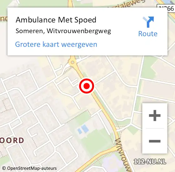 Locatie op kaart van de 112 melding: Ambulance Met Spoed Naar Someren, Witvrouwenbergweg op 25 juli 2019 14:03