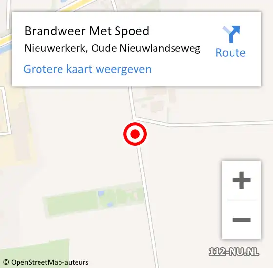 Locatie op kaart van de 112 melding: Brandweer Met Spoed Naar Nieuwerkerk, Oude Nieuwlandseweg op 25 juli 2019 14:10