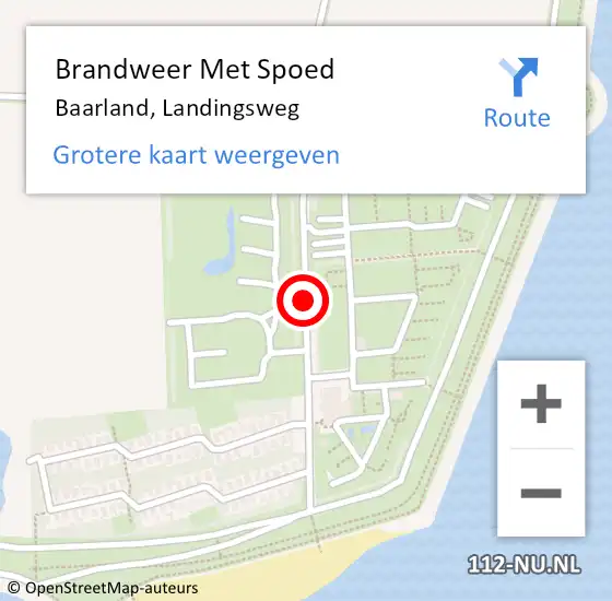 Locatie op kaart van de 112 melding: Brandweer Met Spoed Naar Baarland, Landingsweg op 25 juli 2019 14:38