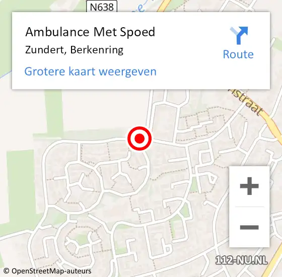 Locatie op kaart van de 112 melding: Ambulance Met Spoed Naar Zundert, Berkenring op 25 juli 2019 17:41