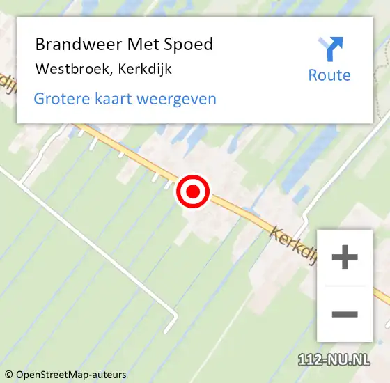 Locatie op kaart van de 112 melding: Brandweer Met Spoed Naar Westbroek, Kerkdijk op 25 juli 2019 17:49