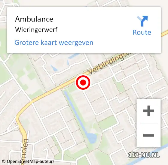 Locatie op kaart van de 112 melding: Ambulance Wieringerwerf op 25 juli 2019 20:18