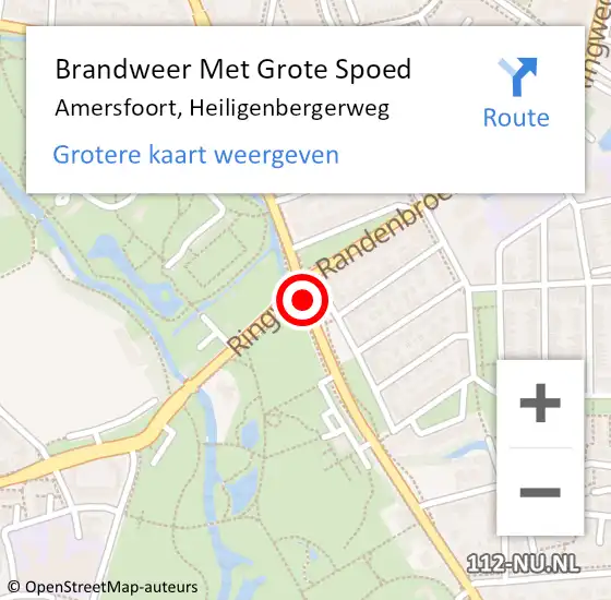 Locatie op kaart van de 112 melding: Brandweer Met Grote Spoed Naar Amersfoort, Heiligenbergerweg op 26 juli 2019 05:41