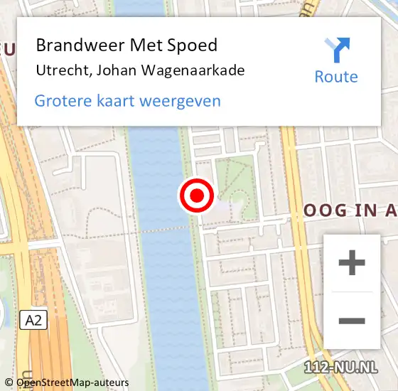 Locatie op kaart van de 112 melding: Brandweer Met Spoed Naar Utrecht, Johan Wagenaarkade op 26 juli 2019 11:07