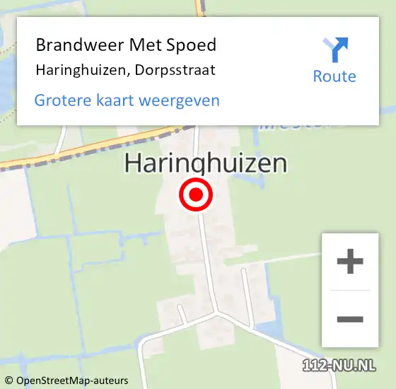 Locatie op kaart van de 112 melding: Brandweer Met Spoed Naar Haringhuizen, Dorpsstraat op 26 juli 2019 13:35