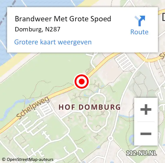 Locatie op kaart van de 112 melding: Brandweer Met Grote Spoed Naar Domburg, N287 op 26 juli 2019 13:45