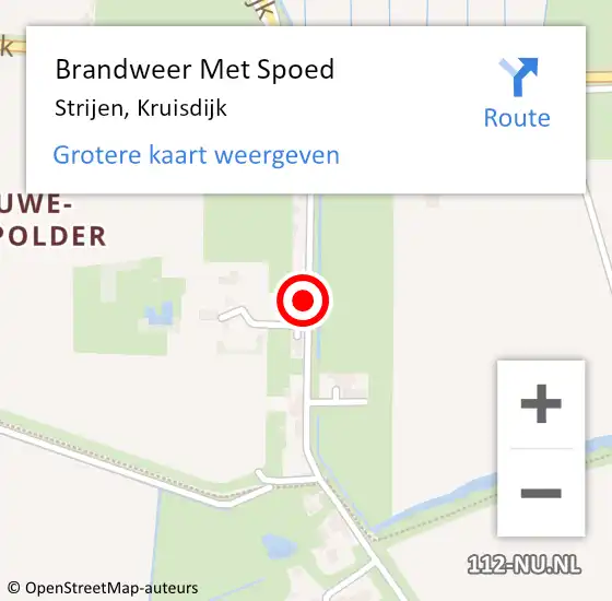 Locatie op kaart van de 112 melding: Brandweer Met Spoed Naar Strijen, Kruisdijk op 26 juli 2019 20:00