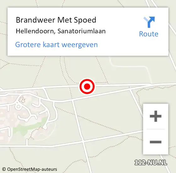 Locatie op kaart van de 112 melding: Brandweer Met Spoed Naar Hellendoorn, Sanatoriumlaan op 27 juli 2019 04:49
