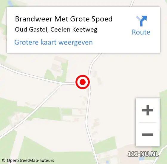 Locatie op kaart van de 112 melding: Brandweer Met Grote Spoed Naar Oud Gastel, Ceelen Keetweg op 8 april 2014 22:50