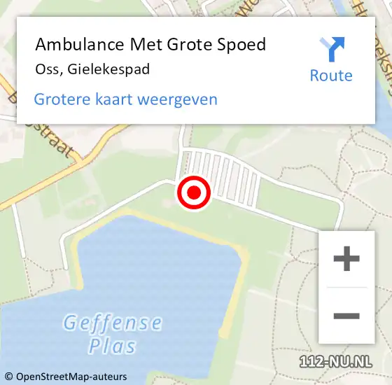 Locatie op kaart van de 112 melding: Ambulance Met Grote Spoed Naar Oss, Gielekespad op 27 juli 2019 21:25