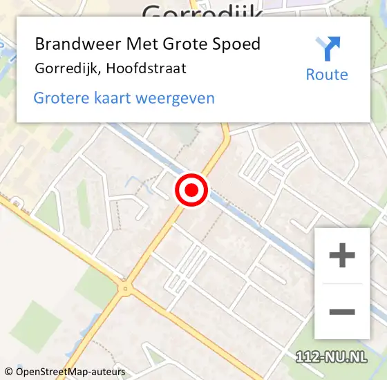 Locatie op kaart van de 112 melding: Brandweer Met Grote Spoed Naar Gorredijk, Hoofdstraat op 27 juli 2019 23:51
