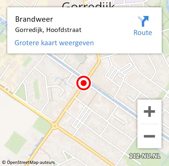 Locatie op kaart van de 112 melding: Brandweer Gorredijk, Hoofdstraat op 27 juli 2019 23:54