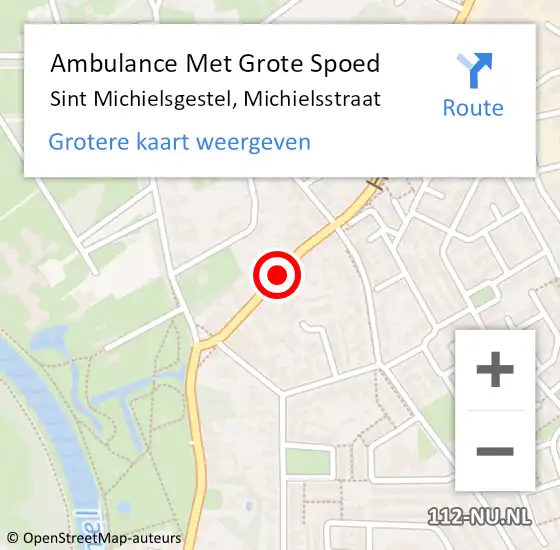 Locatie op kaart van de 112 melding: Ambulance Met Grote Spoed Naar Sint-Michielsgestel, St. Michielsstraat op 28 juli 2019 06:35