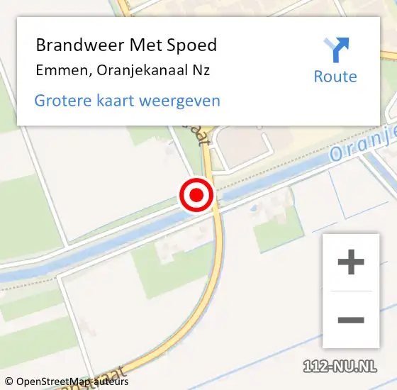 Locatie op kaart van de 112 melding: Brandweer Met Spoed Naar Emmen, Oranjekanaal Nz op 28 juli 2019 08:44