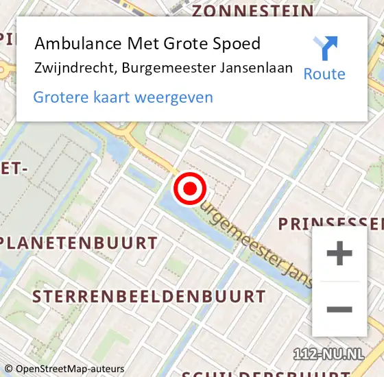 Locatie op kaart van de 112 melding: Ambulance Met Grote Spoed Naar Zwijndrecht, Burgemeester Jansenlaan op 28 juli 2019 14:40