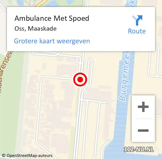Locatie op kaart van de 112 melding: Ambulance Met Spoed Naar Oss, Maaskade op 29 juli 2019 11:29