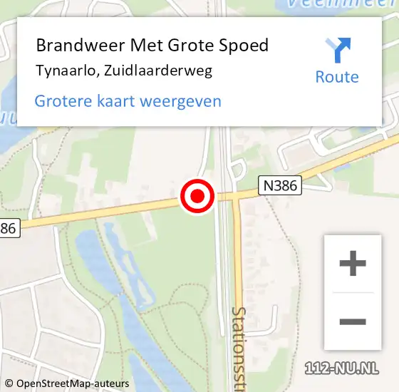 Locatie op kaart van de 112 melding: Brandweer Met Grote Spoed Naar Tynaarlo, Zuidlaarderweg op 29 juli 2019 16:41