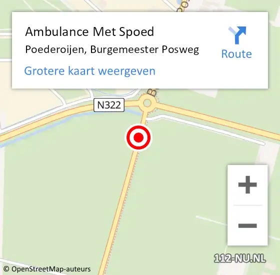 Locatie op kaart van de 112 melding: Ambulance Met Spoed Naar Poederoijen, Burgemeester Posweg op 29 juli 2019 17:16