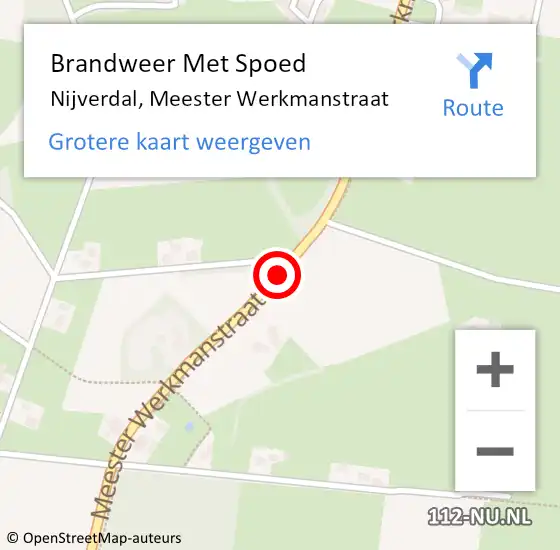 Locatie op kaart van de 112 melding: Brandweer Met Spoed Naar Nijverdal, Meester Werkmanstraat op 29 juli 2019 19:32