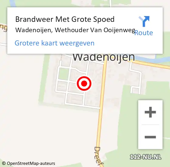 Locatie op kaart van de 112 melding: Brandweer Met Grote Spoed Naar Wadenoijen, Wethouder Van Ooijenweg op 29 juli 2019 20:53