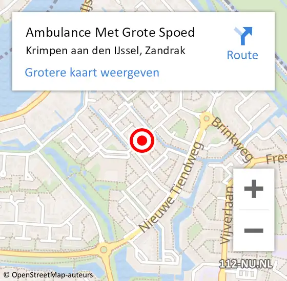 Locatie op kaart van de 112 melding: Ambulance Met Grote Spoed Naar Krimpen aan den IJssel, Zandrak op 29 juli 2019 23:10