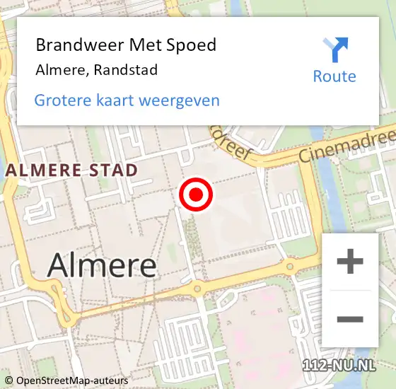 Locatie op kaart van de 112 melding: Brandweer Met Spoed Naar Almere, Randstad op 30 juli 2019 13:25