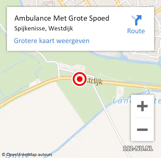 Locatie op kaart van de 112 melding: Ambulance Met Grote Spoed Naar Spijkenisse, Westdijk op 30 juli 2019 15:33