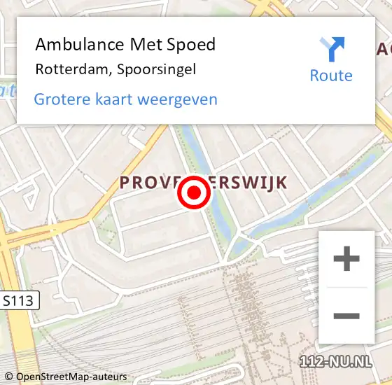 Locatie op kaart van de 112 melding: Ambulance Met Spoed Naar Rotterdam, Spoorsingel op 30 juli 2019 16:21