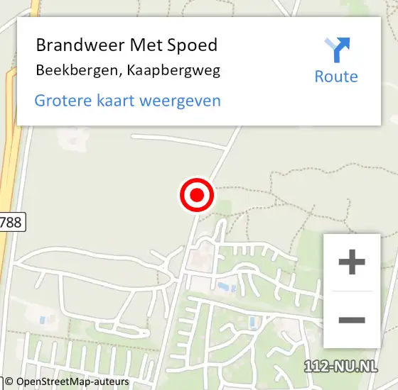 Locatie op kaart van de 112 melding: Brandweer Met Spoed Naar Beekbergen, Kaapbergweg op 30 juli 2019 22:09