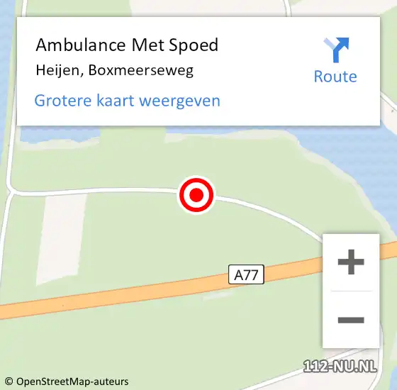 Locatie op kaart van de 112 melding: Ambulance Met Spoed Naar Heijen, Boxmeerseweg op 31 juli 2019 10:07