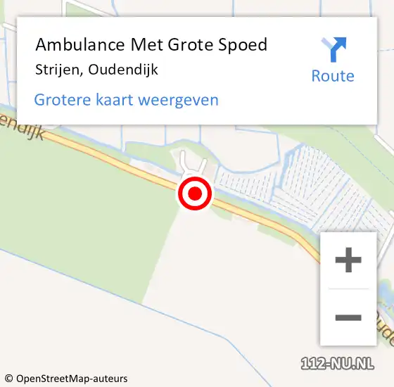 Locatie op kaart van de 112 melding: Ambulance Met Grote Spoed Naar Strijen, Oudendijk op 31 juli 2019 11:43