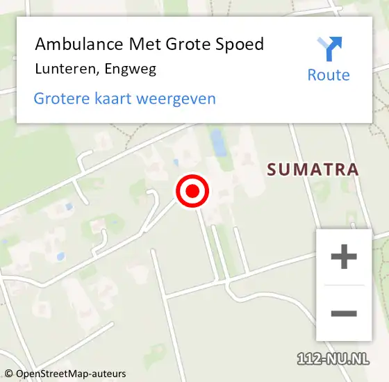 Locatie op kaart van de 112 melding: Ambulance Met Grote Spoed Naar Lunteren, Engweg op 31 juli 2019 13:33