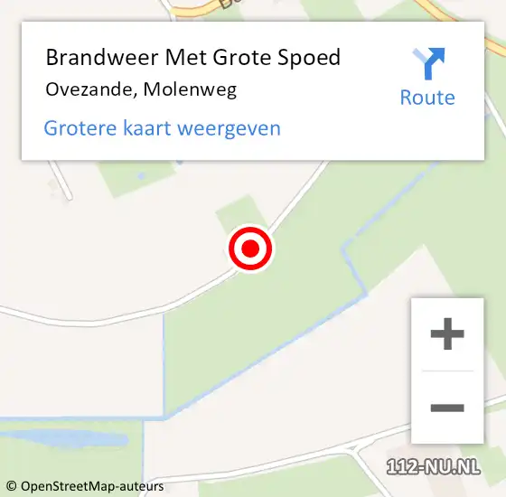 Locatie op kaart van de 112 melding: Brandweer Met Grote Spoed Naar Ovezande, Molenweg op 31 juli 2019 18:03
