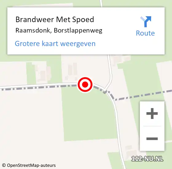 Locatie op kaart van de 112 melding: Brandweer Met Spoed Naar Raamsdonk, Borstlappenweg op 31 juli 2019 19:32