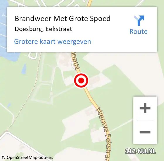 Locatie op kaart van de 112 melding: Brandweer Met Grote Spoed Naar Doesburg, Eekstraat op 1 augustus 2019 06:15