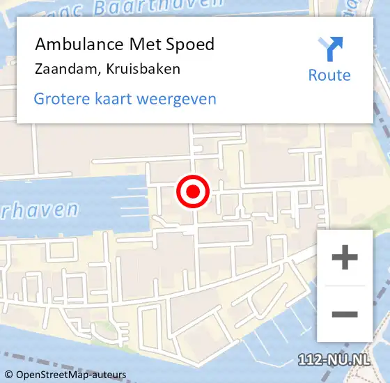 Locatie op kaart van de 112 melding: Ambulance Met Spoed Naar Zaandam, Kruisbaken op 1 augustus 2019 07:25
