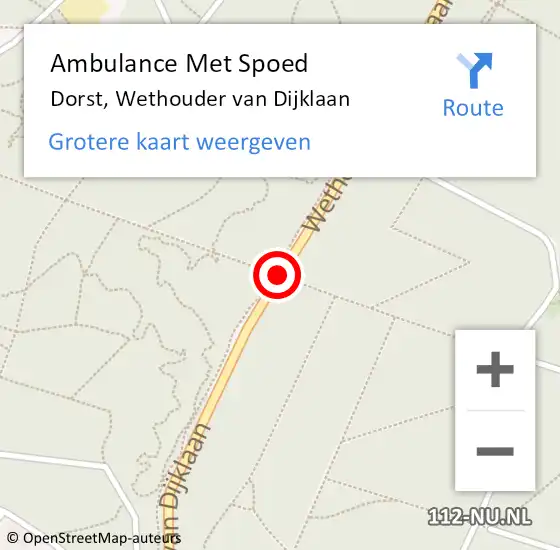 Locatie op kaart van de 112 melding: Ambulance Met Spoed Naar Dorst, Wethouder van Dijklaan op 1 augustus 2019 13:07