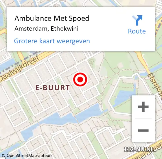 Locatie op kaart van de 112 melding: Ambulance Met Spoed Naar Amsterdam, Ethekwini op 1 augustus 2019 18:24