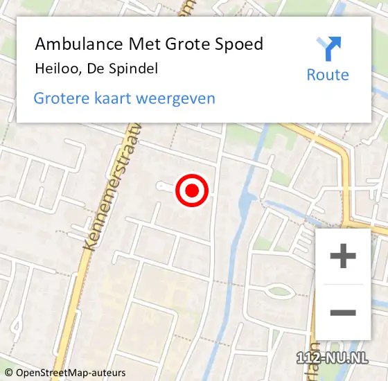 Locatie op kaart van de 112 melding: Ambulance Met Grote Spoed Naar Heiloo, De Spindel op 2 augustus 2019 10:06