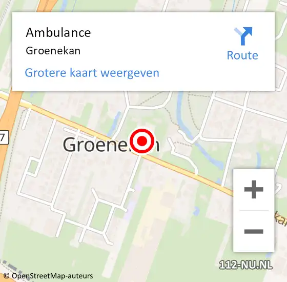 Locatie op kaart van de 112 melding: Ambulance Groenekan op 2 augustus 2019 11:50